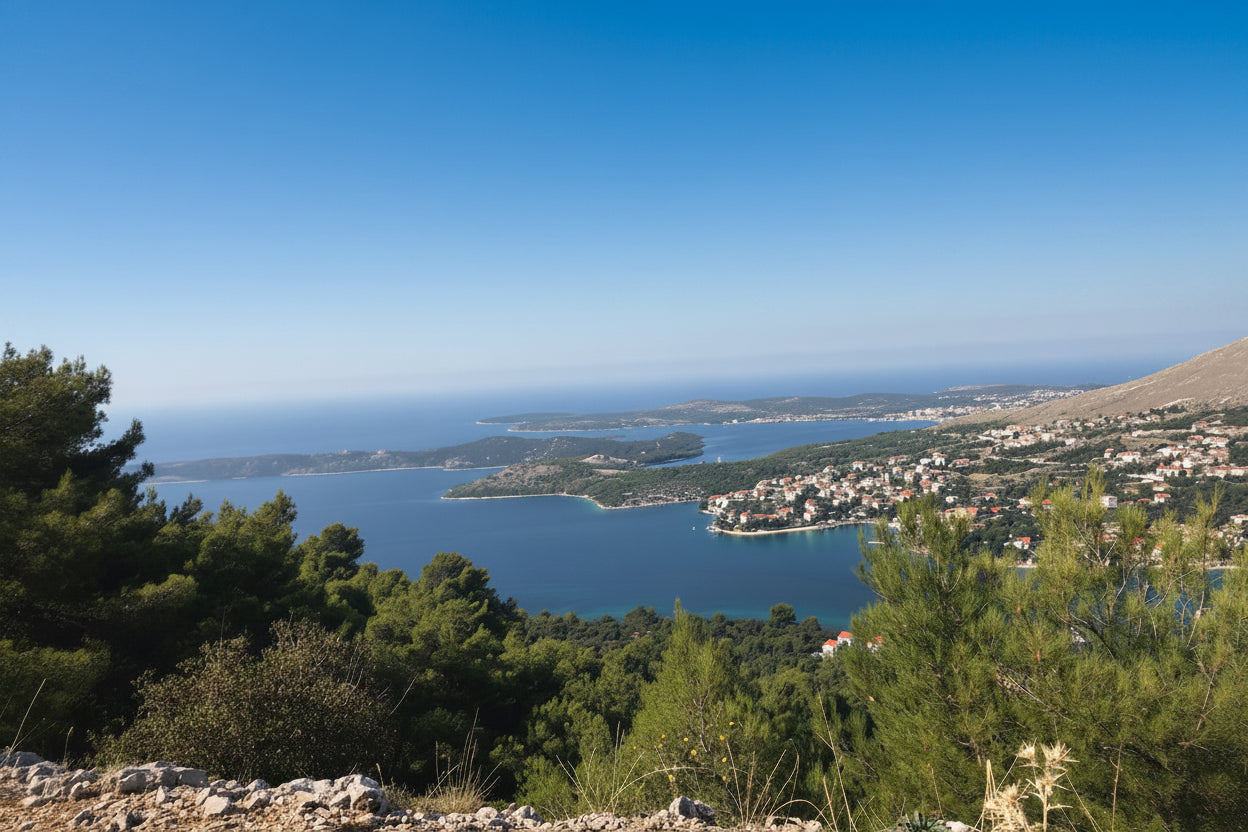 The landscape of Dalmatia, Croatia - home to the family behind our current olive oil and the traditions that inspire Perla Aurea.